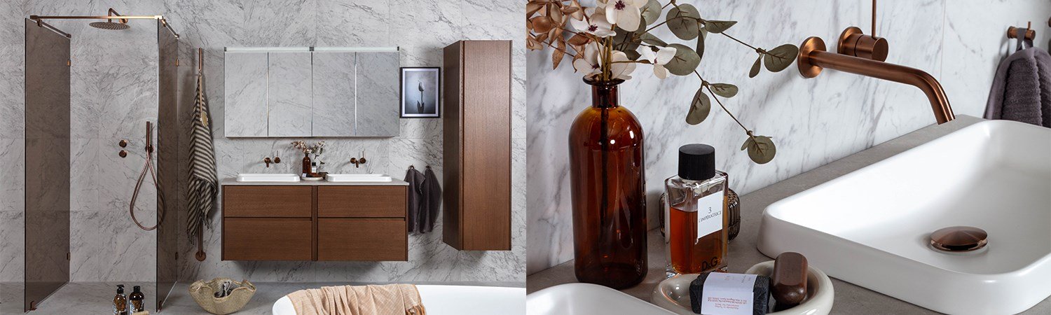 Golv & vägg COEM MARMOR B CARRARA LAPPATO • Badrumsinredning från INR • Armaturer från PRIMY • Badkar från NORDHEM